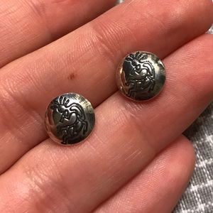 Kokopelli sterling silver studs